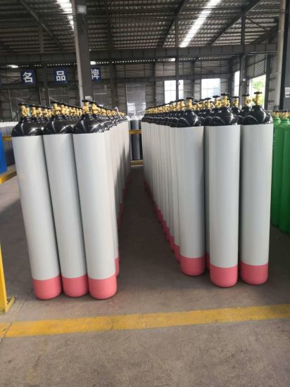 50L200bar 5.8mm ISO Tped High Pressure Vessel Seamless Steel Oxygen Gas Cylinder